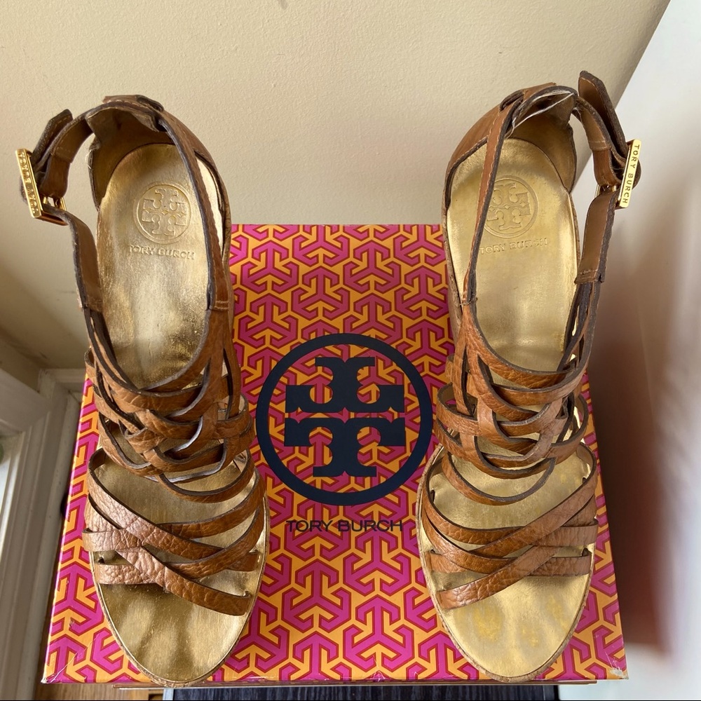 Tory Burch Annamarte Cowhide Strappy Wedge Sandal
